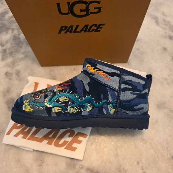 New Ugg x Palace Ultra Mini Boot Blue Camo - Picture 9 of 13